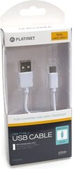 Platinet кабель USB - USB-C 1м, белыйй цена и информация | Кабели для телефонов | 220.lv