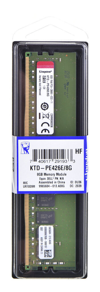 Kingston KTD-PE426E/8G цена и информация | Operatīvā atmiņa (RAM) | 220.lv