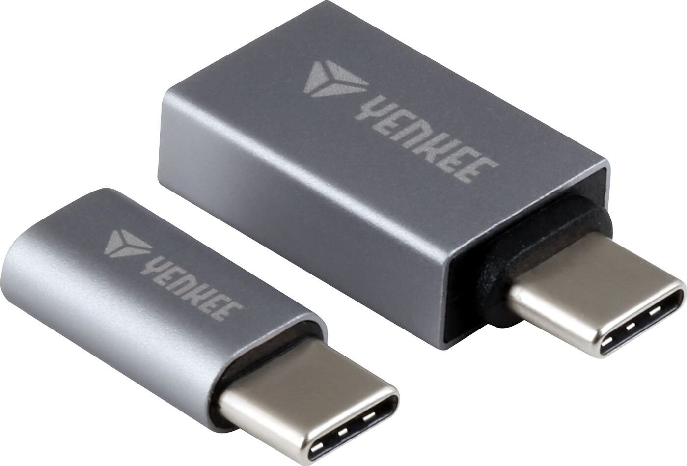 Adaptera komplekts Yenkee, 3.0 USB A - USB C, 5Gbps / Micro USB - USB C, pelēks цена и информация | Adapteri un USB centrmezgli | 220.lv