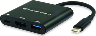 USB Centrmezgls Conceptronic DONN01B Melns цена и информация | Адаптеры и USB разветвители | 220.lv