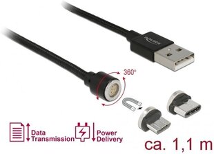 Delock 85723, Micro USB/USB-C, 1.1 m cena un informācija | Kabeļi un vadi | 220.lv