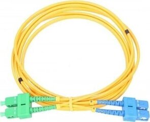 Extralink SC/UPC-SC/APC | Patchcord | PVC, Single Mode, Duplex, G652D, 3mm, 2m cena un informācija | Kabeļi un vadi | 220.lv