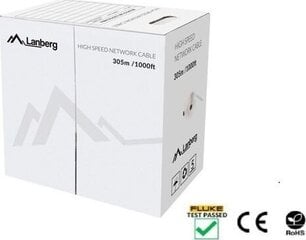 Kabelis Ethernet LAN Lanberg Zils 305 m cena un informācija | Kabeļi un vadi | 220.lv