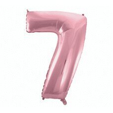 Folijas balons cipars 7, gaiši rozā, 92 cm cena un informācija | Baloni | 220.lv