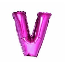 Folijas balons burts V, rozā, 35 cm cena un informācija | Baloni | 220.lv