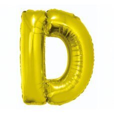 Folijas balons burts D, zeltains, 85 cm cena un informācija | Baloni | 220.lv