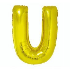 Folijas balons burts U, zeltains, 85 cm cena un informācija | Baloni | 220.lv