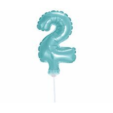Folijas balons ar kociņu cipars 2, gaiši zils, 13 cm cena un informācija | Baloni | 220.lv