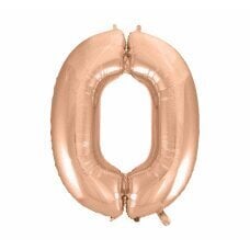 Folijas balons cipars 0, rozā zelta, 92 cm cena un informācija | Baloni | 220.lv