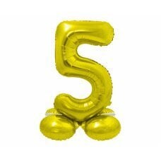 Folijas balons Smart, stāvošs cipars 5, zeltains, 72 cm цена и информация | Шарики | 220.lv