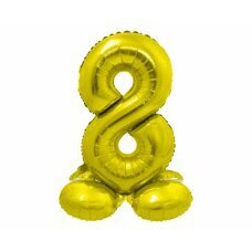 Folijas balons Smart, stāvošs cipars 8, zeltains, 72 cm cena un informācija | Baloni | 220.lv