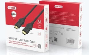 КАБЕЛЬ UNITEK HDMI 2.1 8K, 4K при 120 Гц, C11060BK-2M цена и информация | UTK Бытовая техника и электроника | 220.lv