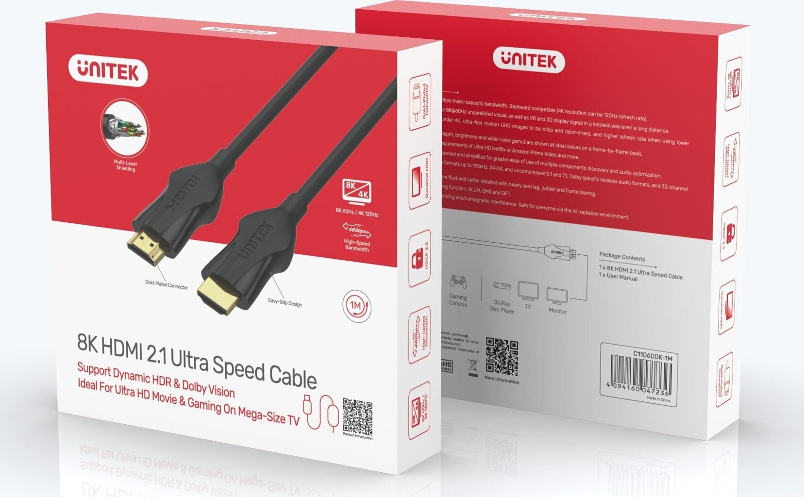 UTK HDMI, 2m cena un informācija | Kabeļi un vadi | 220.lv