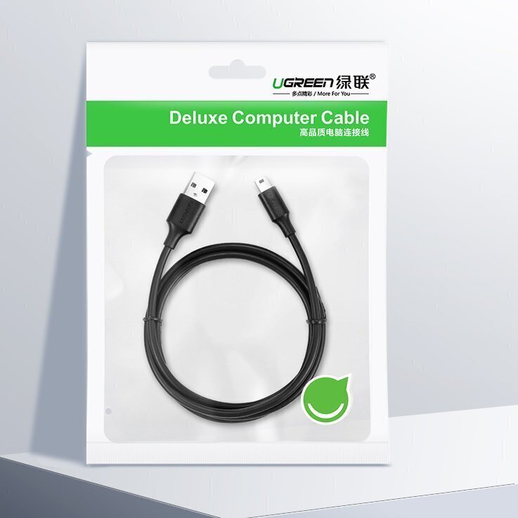 Ugreen USB - mini USB cable 480 Mbps 1,5 m black (US132 10385) cena un informācija | Savienotājkabeļi | 220.lv