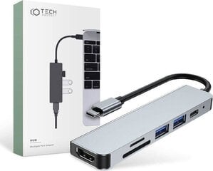 Tech-Protect V4 6in1 сетевой концентратор цена и информация | Адаптеры и USB разветвители | 220.lv