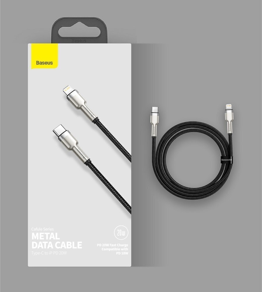 Baseus Cafule Series Metal Data USB Type C - Lightning Cable Power Delivery 20 W 1 m violet (CATLJK-A05) cena un informācija | Savienotājkabeļi | 220.lv