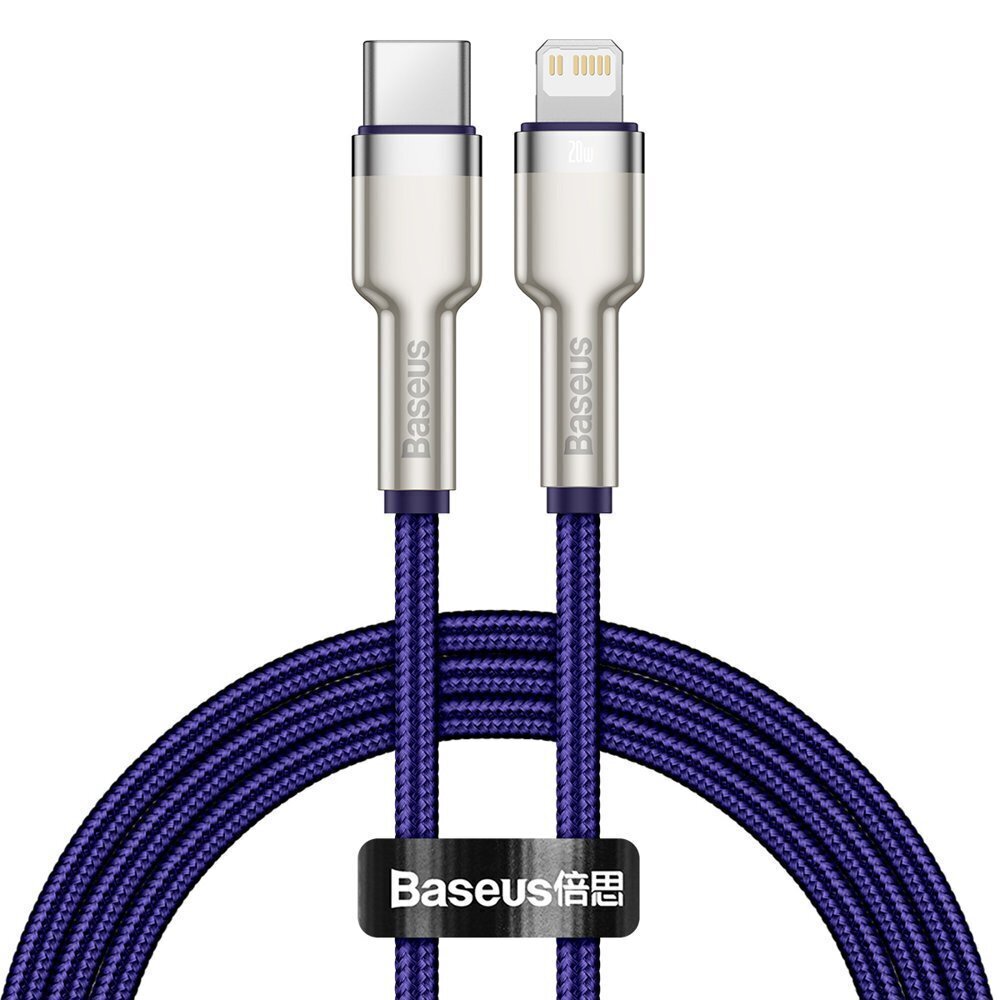 Baseus Cafule Series Metal Data USB Type C - Lightning Cable Power Delivery 20 W 1 m violet (CATLJK-A05) cena un informācija | Savienotājkabeļi | 220.lv