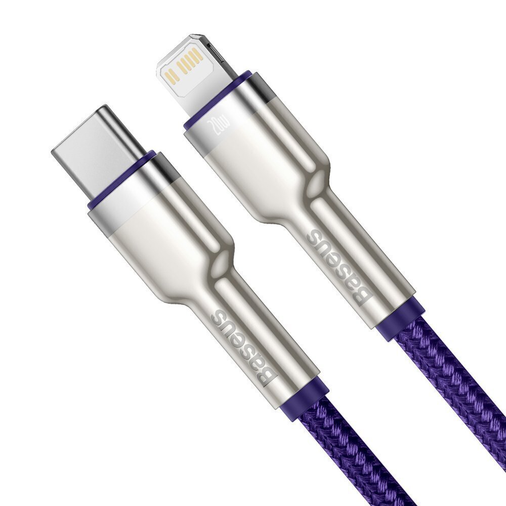 Baseus Cafule Series Metal Data USB Type C - Lightning Cable Power Delivery 20 W 1 m violet (CATLJK-A05) cena un informācija | Savienotājkabeļi | 220.lv