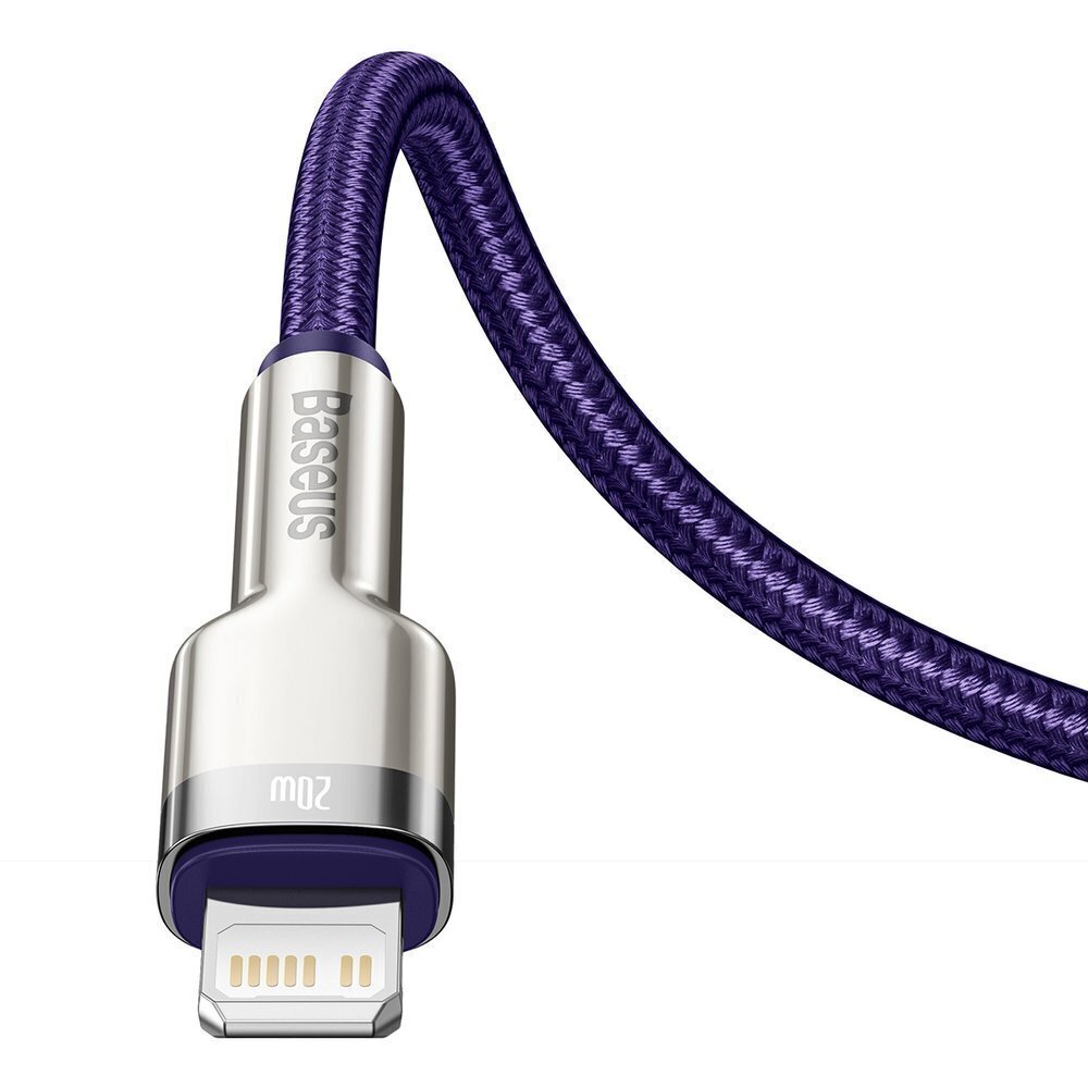 Baseus Cafule Series Metal Data USB Type C - Lightning Cable Power Delivery 20 W 1 m violet (CATLJK-A05) cena un informācija | Savienotājkabeļi | 220.lv