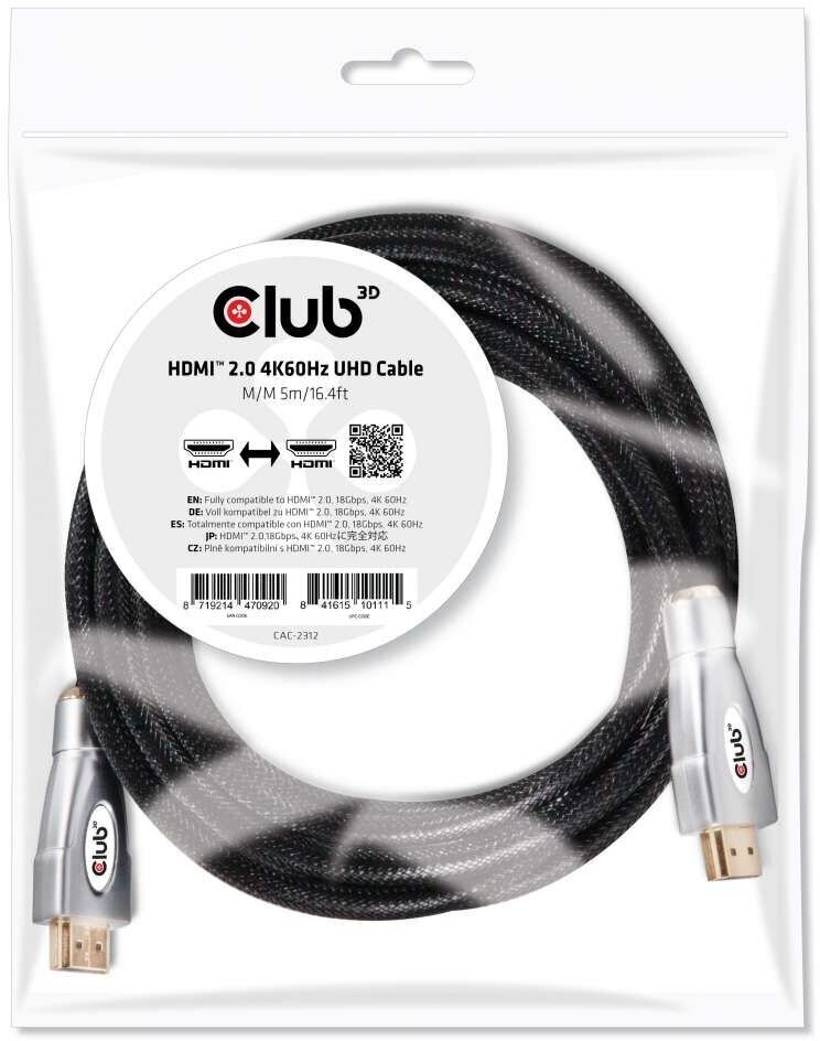 Club 3D, HDMI, 5 m cena un informācija | Kabeļi un vadi | 220.lv