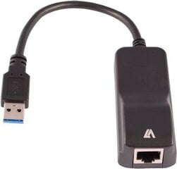 Tīkla uz USB adapteris V7 CBLUSB3RJ-1E  Melns цена и информация | Кабели для телефонов | 220.lv