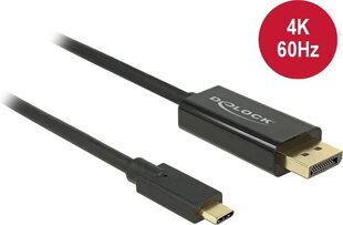 Delock 85257, USB-C/DP, 3 m cena un informācija | Kabeļi un vadi | 220.lv