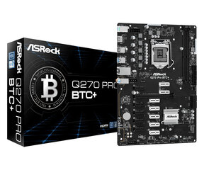 Asrock Q270 Pro BTC+ Intel® Q270 LGA 1151 (Socket H4) ATX cena un informācija | Mātesplates | 220.lv