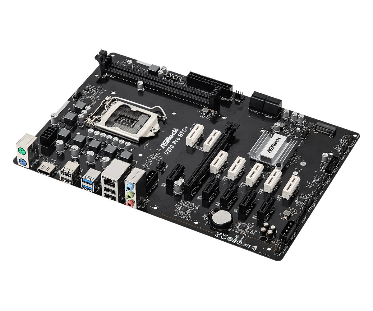 Asrock Q270 Pro BTC+ Intel® Q270 LGA 1151 (Socket H4) ATX cena un informācija | Mātesplates | 220.lv