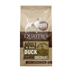 Quattro Small Breed Adult сухой корм без зерна для собак мелких пород с уткой, 1,5 кг цена и информация | Сухой корм для собак | 220.lv