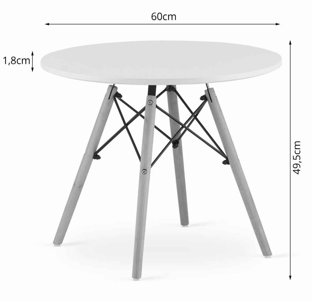 Kafijas galdiņš Maksi, balts/brūns cena un informācija | Žurnālgaldiņi | 220.lv