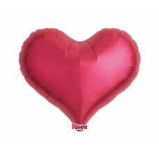 Hēlija baloni Ibrex Jelly Heart metāliski rubīnsarkani, 5 gab., 35 cm cena un informācija | Baloni | 220.lv