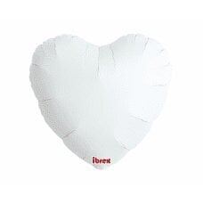 Hēlija baloni Ibrex Sirds, metāliski balti, 46 cm, 5 gab. cena un informācija | Baloni | 220.lv