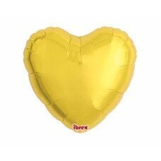 Hēlija baloni Ibrex Sirds, metāliski zeltaini, 46 cm, 5 gab. cena un informācija | Baloni | 220.lv