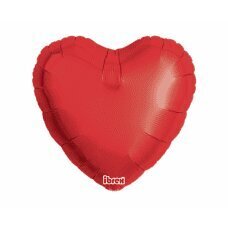 Hēlija baloni Ibrex Sirds, metāliski rubīnsarkani, 46 cm, 5 gab. cena un informācija | Baloni | 220.lv