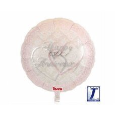 Hēlija balons Ibrex Happy Anniversary, rozā, 35 cm cena un informācija | Baloni | 220.lv