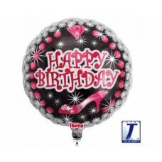 Hēlija balons Ibrex Happy Birthday Heel&Diamond, dažādu krāsu, 35 cm cena un informācija | Baloni | 220.lv