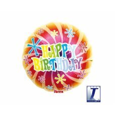 Hēlija balons Ibrex Happy Birthday Swirl, dažādu krāsu, 35 cm cena un informācija | Baloni | 220.lv