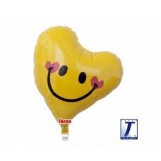 Hēlija balons Ibrex Sweet Heart Lovely Smile, dzeltens, 35 cm cena un informācija | Baloni | 220.lv