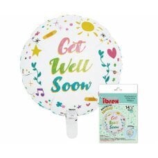 Hēlija balons Ibrex Get Well Soon, dažādu krāsu, 35 cm cena un informācija | Baloni | 220.lv