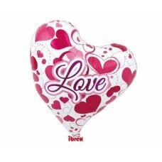 Hēlija balons Ibrex Sweet Heart Love Hearts, rozā, 35 cm cena un informācija | Baloni | 220.lv