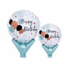 Apaļi baloni Ibrex Upright Happy Birthday Balloons, dažādu krāsu, 13 cm, 10 gab. cena un informācija | Baloni | 220.lv