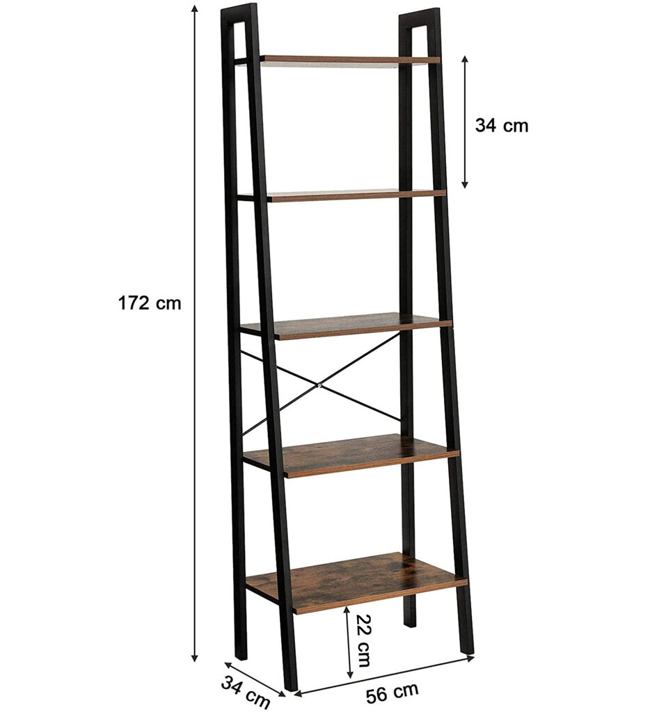 Grīdas plaukts LLS45X, brūns/melns цена и информация | Plaukti | 220.lv