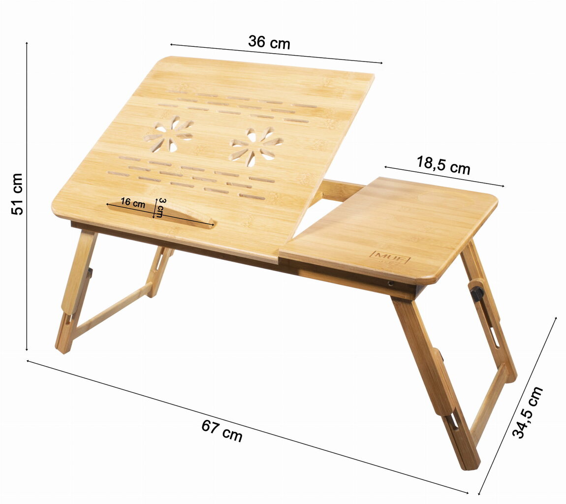 Portatīva datora galdiņš Bambus L, brūns cena un informācija | Datorgaldi, rakstāmgaldi, biroja galdi | 220.lv
