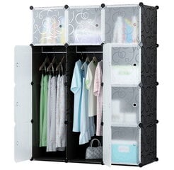 Модульный шкаф 12x, белый/черный цена и информация | Шкафы | 220.lv