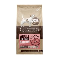 Quattro Small Breed сухой без зерна гипоаллергенный корм для взрослых собак мелких пород с лососем и крилем, 7 кг цена и информация |  Сухой корм для собак | 220.lv