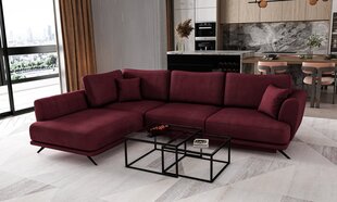 Stūra dīvāns NORE Larde, Velvetmat, sarkans kaina ir informacija | Stūra dīvāni | 220.lv