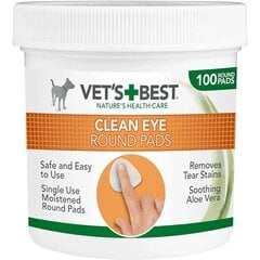 Vet's Best clean eye салфетки для очищения глаз, 100 шт. цена и информация | Средства по уходу за животными | 220.lv