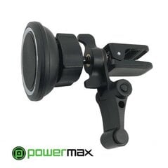 Auto telefona turētājs Powermax PHCU06M universāls, magnētisks, 360°, melns цена и информация | Держатели для телефонов | 220.lv