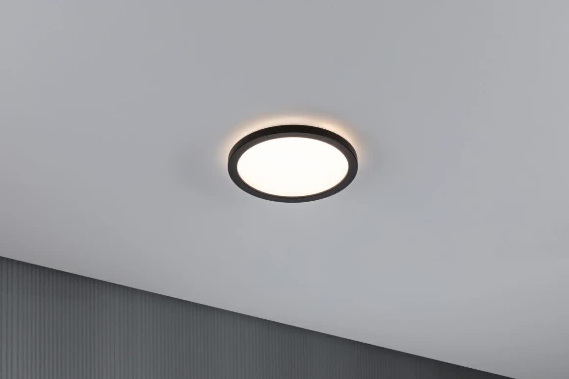 Paulmann LED panelis Atria Shine apaļš 190mm 3000K Melns cena un informācija | Iebūvējamās lampas, LED paneļi | 220.lv