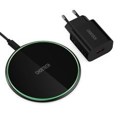 Choetech 15W Wireless Qi Charger for Earphone Phone + USB Type C Cable + 18W QuickCharge Adapter Black (T559-F) цена и информация | Зарядные устройства для телефонов | 220.lv